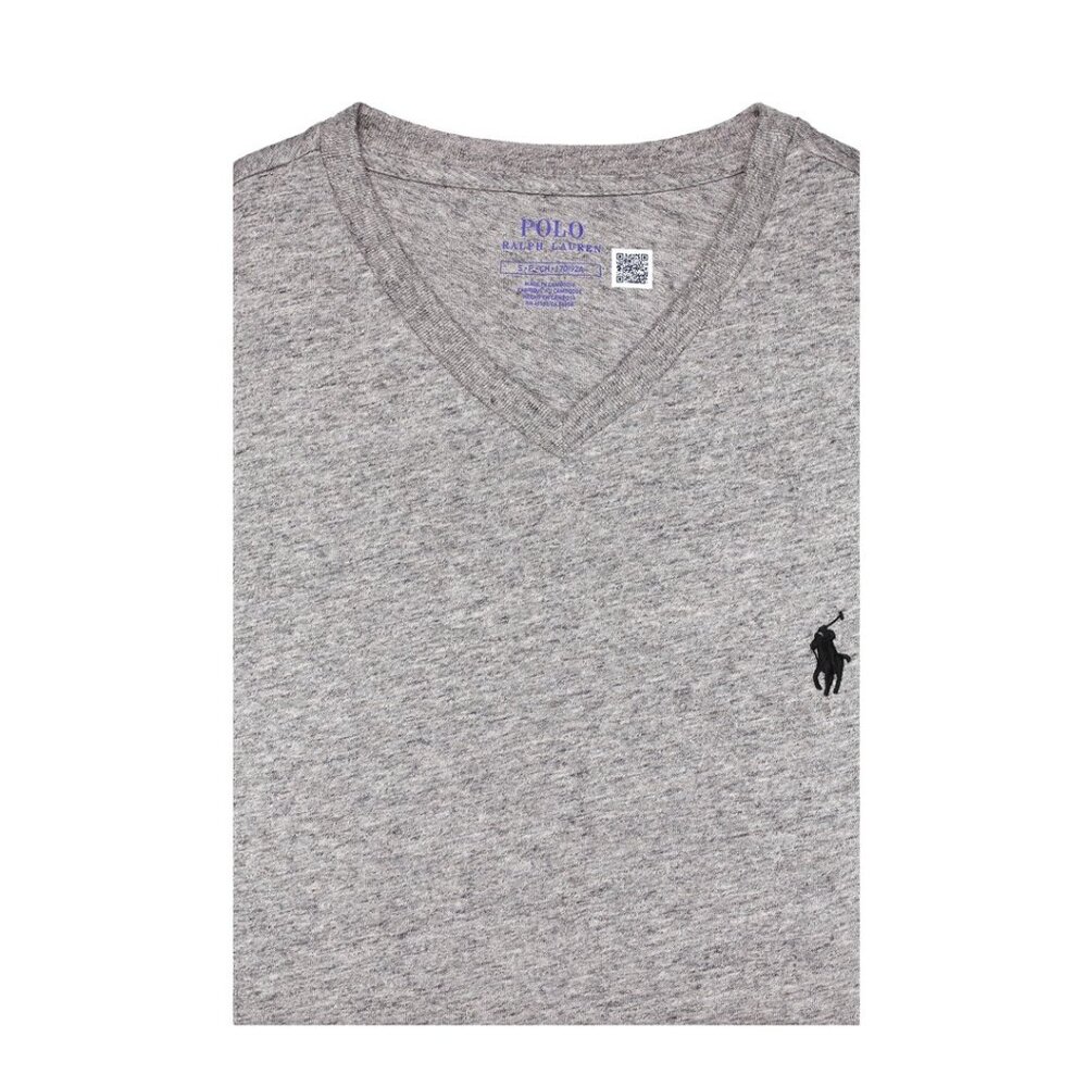 NWT Polo Ralph Lauren Men SS Pony V-Neck T-Shirt Tee Grey MSRP $55.00